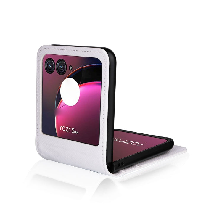 For Motorola Moto Razr 40 Ultra Card Slot PU Leather PC Phone Case(White) by buy2fix