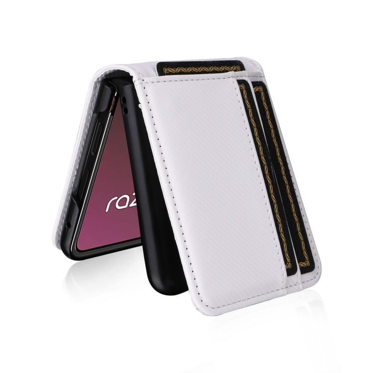 For Motorola Moto Razr 40 Ultra Card Slot PU Leather PC Phone Case(White) by buy2fix
