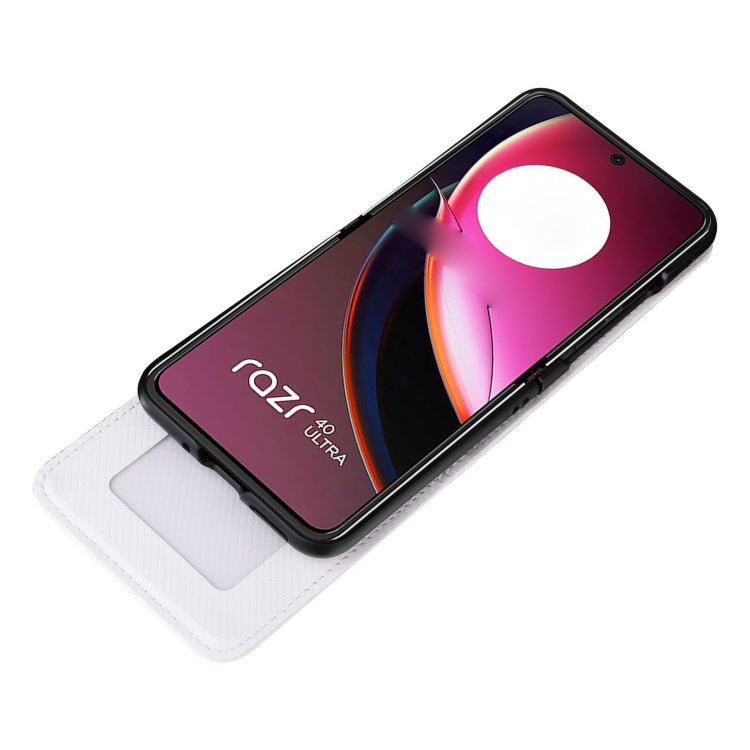 For Motorola Moto Razr 40 Ultra Card Slot PU Leather PC Phone Case(White) by buy2fix