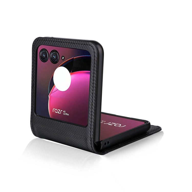 For Motorola Moto Razr 40 Ultra Card Slot PU Leather PC Phone Case(Black) by buy2fix