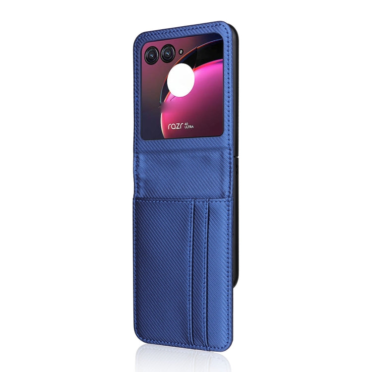 For Motorola Moto Razr 40 Ultra Card Slot PU Leather PC Phone Case(Blue) by buy2fix