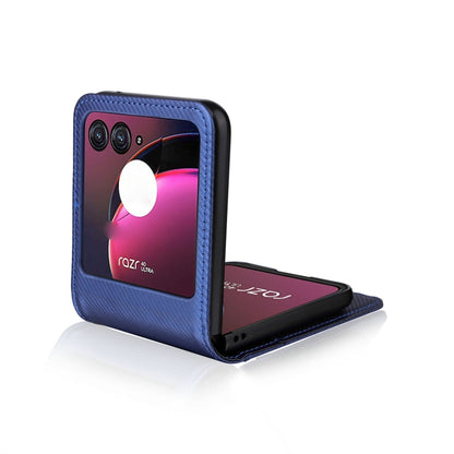 For Motorola Moto Razr 40 Ultra Card Slot PU Leather PC Phone Case(Blue) by buy2fix