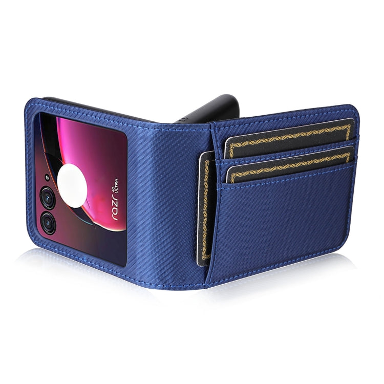 For Motorola Moto Razr 40 Ultra Card Slot PU Leather PC Phone Case(Blue) by buy2fix