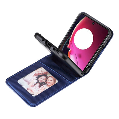 For Motorola Moto Razr 40 Ultra Card Slot PU Leather PC Phone Case(Blue) by buy2fix