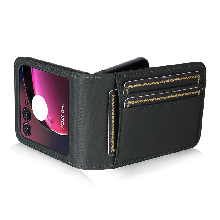 For Motorola Moto Razr 40 Ultra Card Slot PU Leather PC Phone Case(Green) by buy2fix
