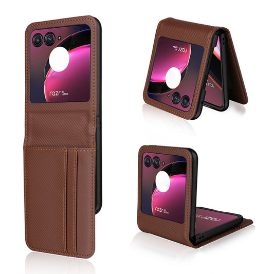 For Motorola Moto Razr 40 Ultra Card Slot PU Leather PC Phone Case(Brown) by buy2fix