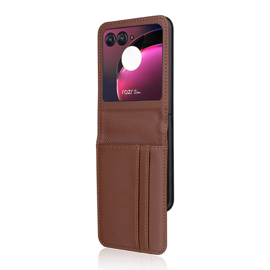 For Motorola Moto Razr 40 Ultra Card Slot PU Leather PC Phone Case(Brown) by buy2fix