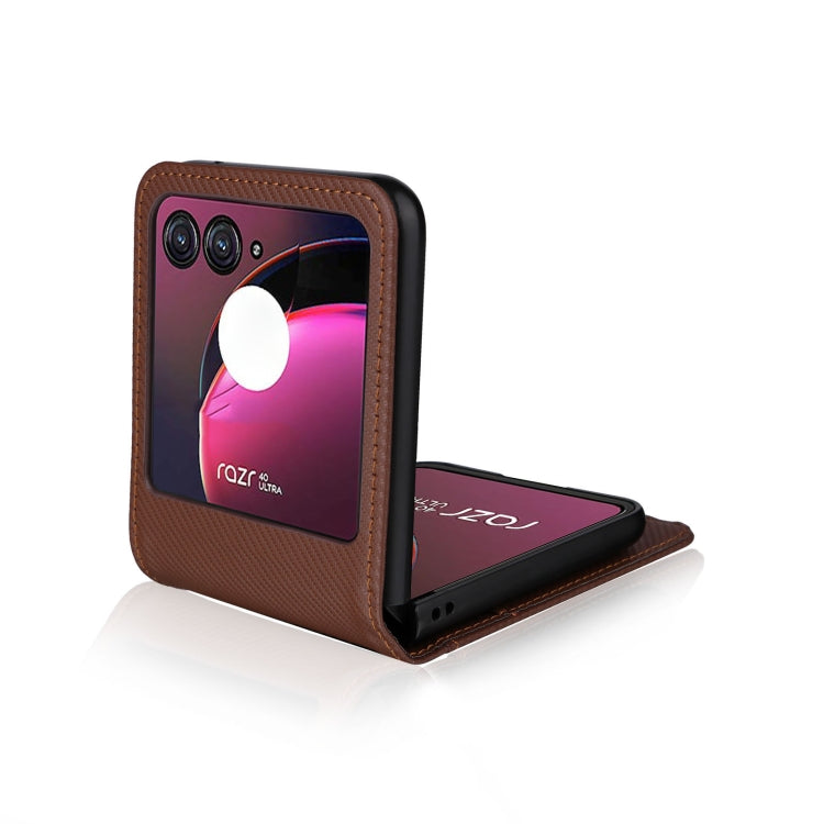 For Motorola Moto Razr 40 Ultra Card Slot PU Leather PC Phone Case(Brown) by buy2fix