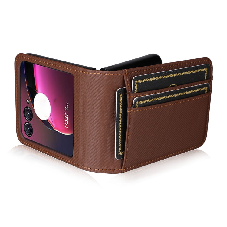 For Motorola Moto Razr 40 Ultra Card Slot PU Leather PC Phone Case(Brown) by buy2fix
