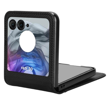 For Motorola Moto Razr 50 Card Slot PU Leather PC Phone Case(Black) by buy2fix