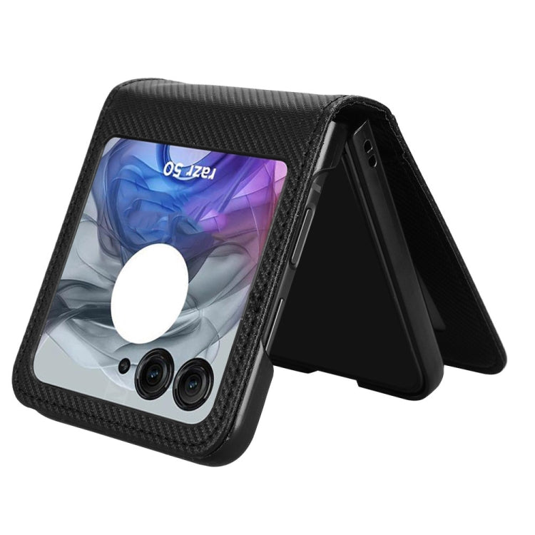 For Motorola Moto Razr 50 Card Slot PU Leather PC Phone Case(Black) by buy2fix