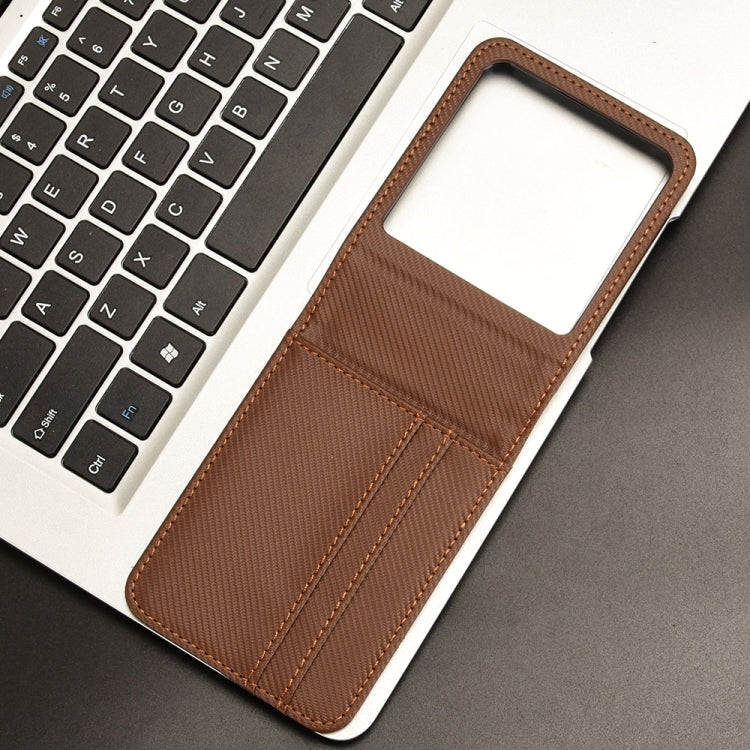 For Motorola Moto Razr 50 Card Slot PU Leather PC Phone Case(Brown) by buy2fix