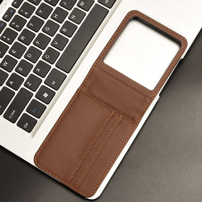 For Motorola Moto Razr 50 Card Slot PU Leather PC Phone Case(Brown) by buy2fix