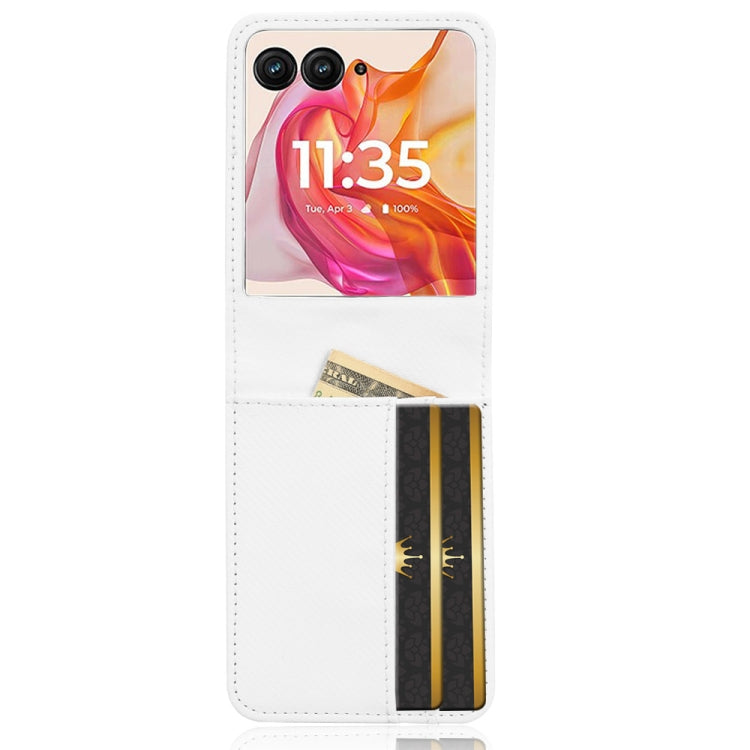 For Motorola Moto Razr 50 Ultra Card Slot PU Leather PC Phone Case(White) by buy2fix