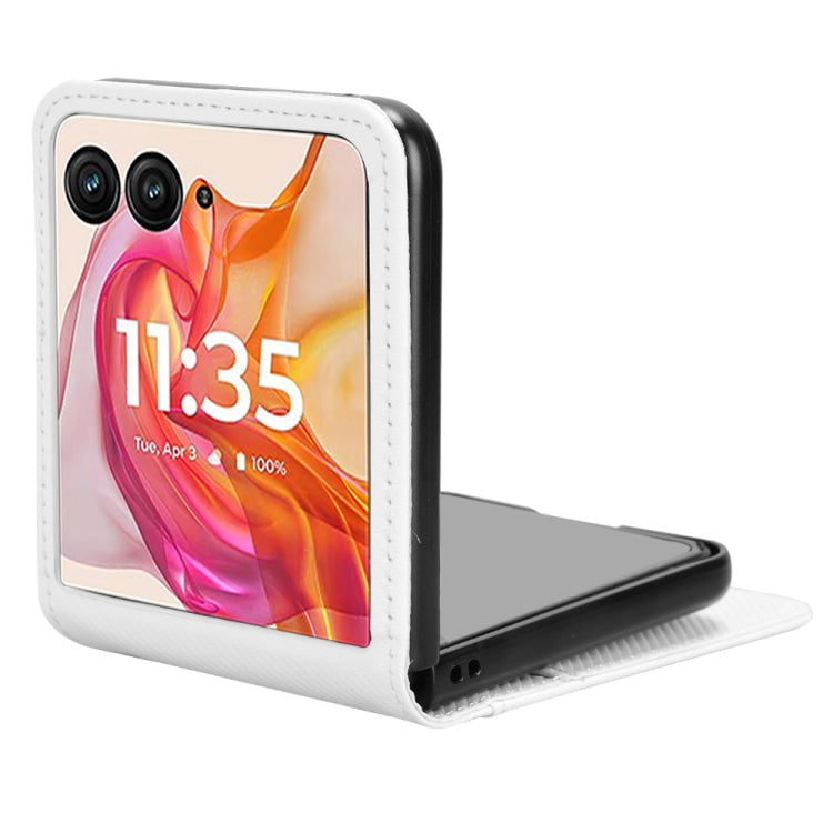 For Motorola Moto Razr 50 Ultra Card Slot PU Leather PC Phone Case(White) by buy2fix
