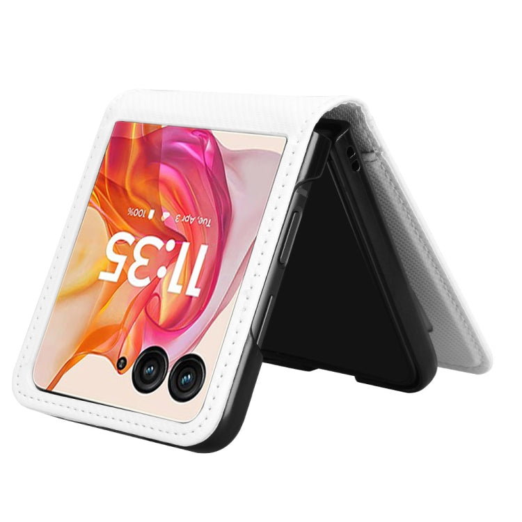 For Motorola Moto Razr 50 Ultra Card Slot PU Leather PC Phone Case(White) by buy2fix