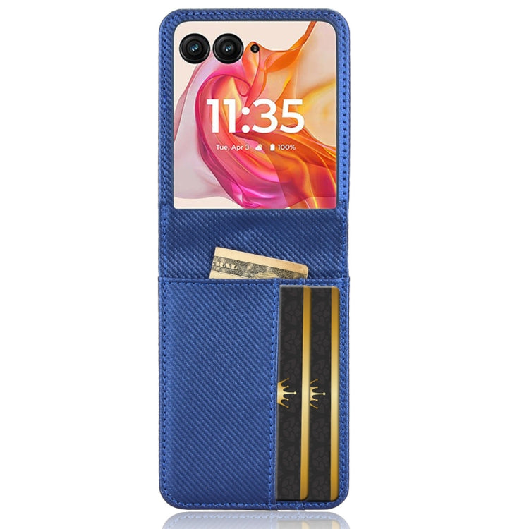 For Motorola Moto Razr 50 Ultra Card Slot PU Leather PC Phone Case(Blue) by buy2fix