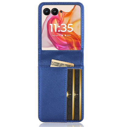 For Motorola Moto Razr 50 Ultra Card Slot PU Leather PC Phone Case(Blue) by buy2fix