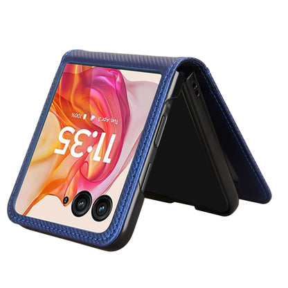 For Motorola Moto Razr 50 Ultra Card Slot PU Leather PC Phone Case(Blue) by buy2fix