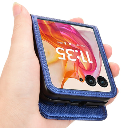 For Motorola Moto Razr 50 Ultra Card Slot PU Leather PC Phone Case(Blue) by buy2fix