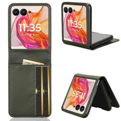 For Motorola Moto Razr 50 Ultra Card Slot PU Leather PC Phone Case(Green) by buy2fix