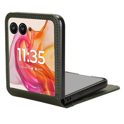 For Motorola Moto Razr 50 Ultra Card Slot PU Leather PC Phone Case(Green) by buy2fix