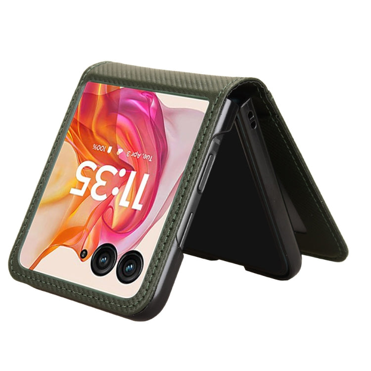 For Motorola Moto Razr 50 Ultra Card Slot PU Leather PC Phone Case(Green) by buy2fix
