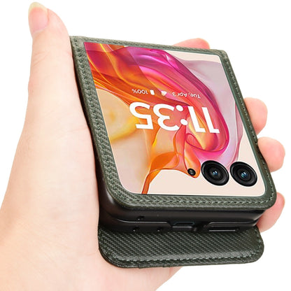 For Motorola Moto Razr 50 Ultra Card Slot PU Leather PC Phone Case(Green) by buy2fix