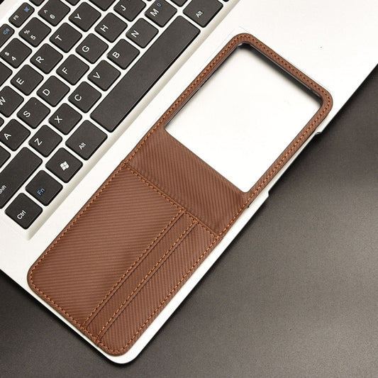For Motorola Moto Razr 50 Ultra Card Slot PU Leather PC Phone Case(Brown) by buy2fix