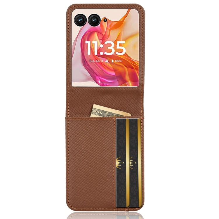 For Motorola Moto Razr 50 Ultra Card Slot PU Leather PC Phone Case(Brown) by buy2fix