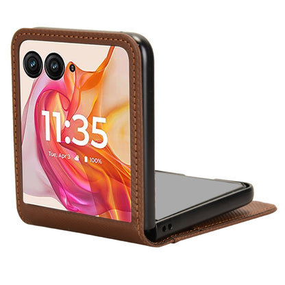 For Motorola Moto Razr 50 Ultra Card Slot PU Leather PC Phone Case(Brown) by buy2fix