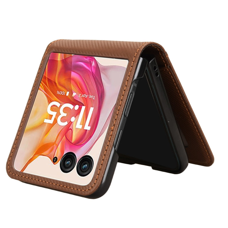 For Motorola Moto Razr 50 Ultra Card Slot PU Leather PC Phone Case(Brown) by buy2fix