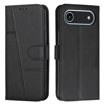 For iPhone Air Stitching Calf Texture Buckle Leather Phone Case(Black) - iPhone Air Cases by buy2fix | Online Shopping UK | buy2fix