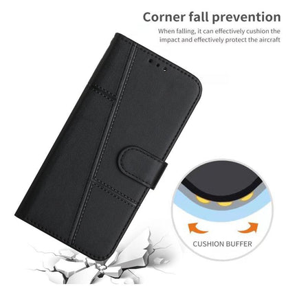 For iPhone Air Stitching Calf Texture Buckle Leather Phone Case(Black) - iPhone Air Cases by buy2fix | Online Shopping UK | buy2fix