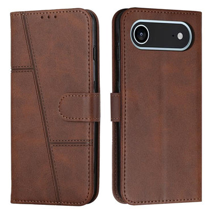For iPhone Air Stitching Calf Texture Buckle Leather Phone Case(Brown) - iPhone Air Cases by buy2fix | Online Shopping UK | buy2fix