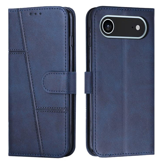 For iPhone Air Stitching Calf Texture Buckle Leather Phone Case(Blue) - iPhone Air Cases by buy2fix | Online Shopping UK | buy2fix