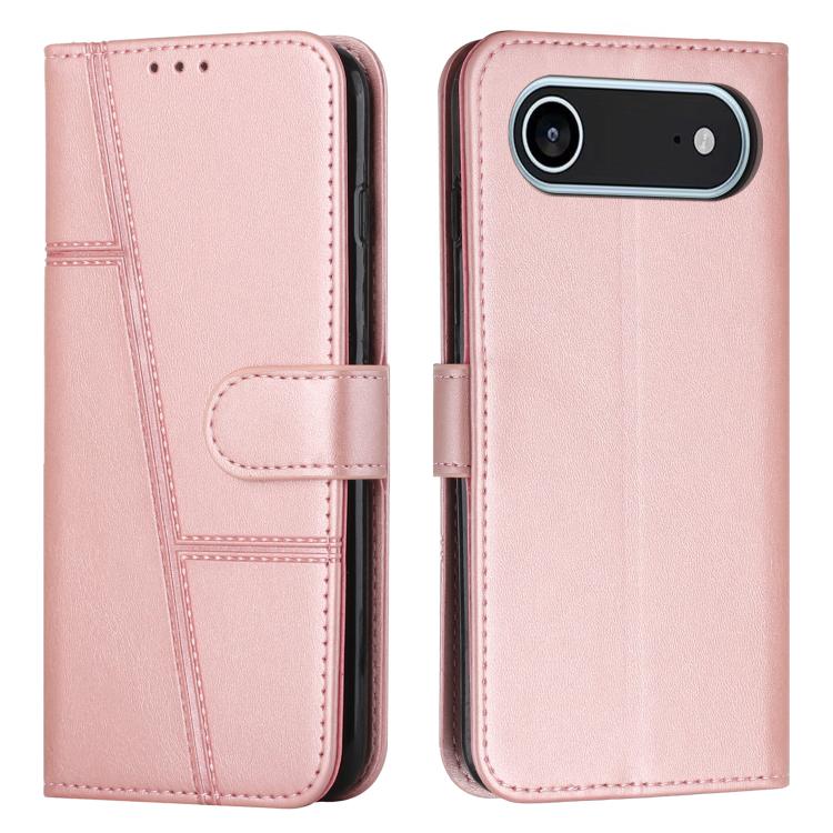 For iPhone Air Stitching Calf Texture Buckle Leather Phone Case(Rose Gold) - iPhone Air Cases by buy2fix | Online Shopping UK | buy2fix
