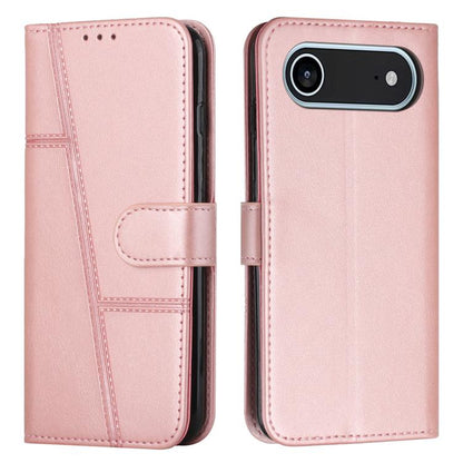 For iPhone Air Stitching Calf Texture Buckle Leather Phone Case(Rose Gold) - iPhone Air Cases by buy2fix | Online Shopping UK | buy2fix