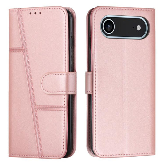For iPhone Air Stitching Calf Texture Buckle Leather Phone Case(Rose Gold) - iPhone Air Cases by buy2fix | Online Shopping UK | buy2fix