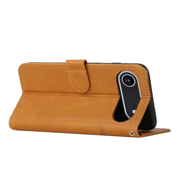 For iPhone Air Stitching Calf Texture Buckle Leather Phone Case(Yellow) - iPhone Air Cases by buy2fix | Online Shopping UK | buy2fix