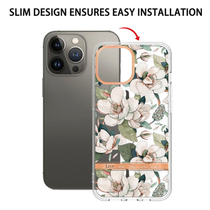 For iPhone 16 Pro Max Flowers and Plants Series IMD TPU Phone Case(Green Gardenia) by buy2fix