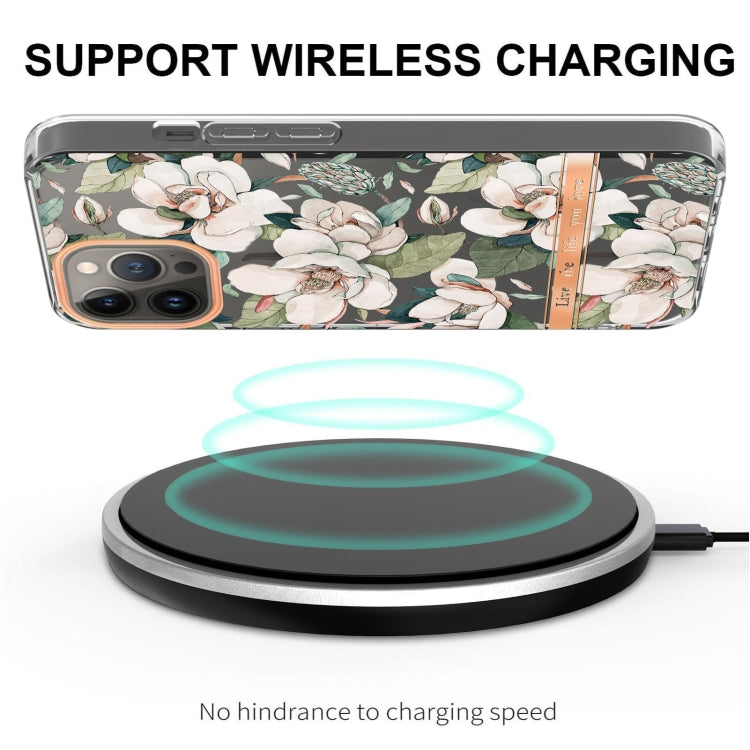 For iPhone 16 Pro Flowers and Plants Series IMD TPU Phone Case(Green Gardenia) by buy2fix