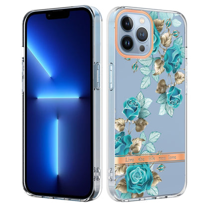 For iPhone 16 Pro Flowers and Plants Series IMD TPU Phone Case(Blue Rose) by buy2fix