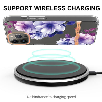 For iPhone 16 Pro Flowers and Plants Series IMD TPU Phone Case(Purple Begonia) by buy2fix