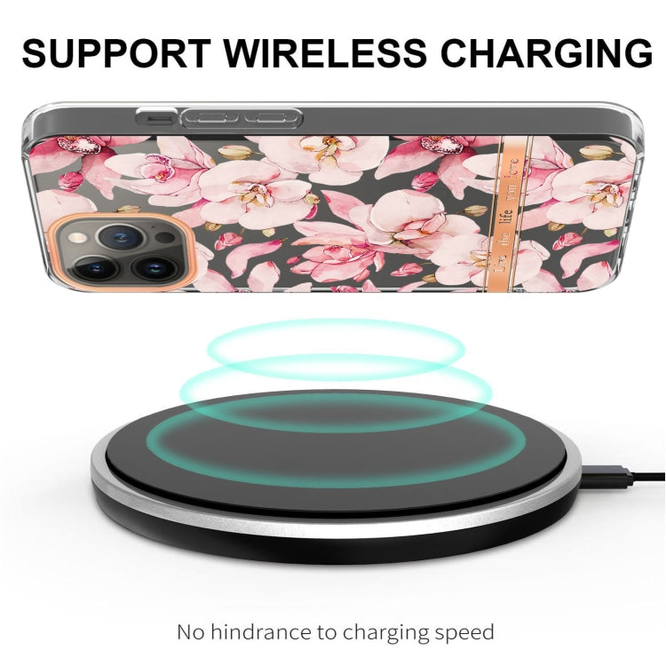 For iPhone 16 Pro Flowers and Plants Series IMD TPU Phone Case(Pink Gardenia) by buy2fix