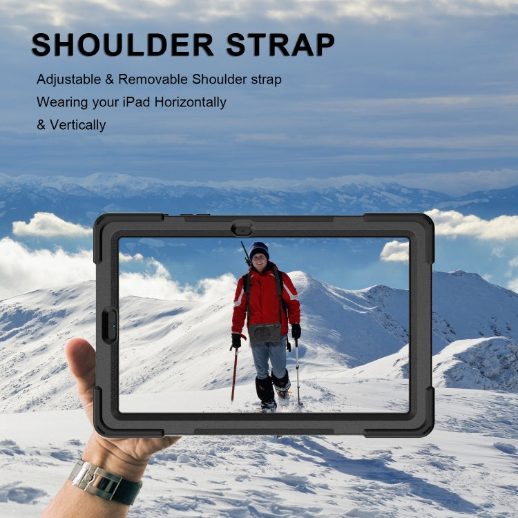 For Samsung Galaxy Tab S6 Lite P610 Shockproof Colorful Silicone + PC Protective Case with Holder & Shoulder Strap & Hand Strap & Pen Slot(Black) - Tab S6 Lite P610 / P615 by buy2fix | Online Shopping UK | buy2fix