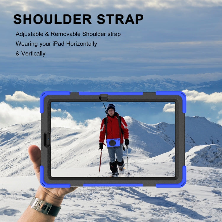 For Samsung Galaxy Tab S6 Lite P610 Shockproof Colorful Silicone + PC Protective Case with Holder & Shoulder Strap & Hand Strap & Pen Slot(Blue) - Tab S6 Lite P610 / P615 by buy2fix | Online Shopping UK | buy2fix