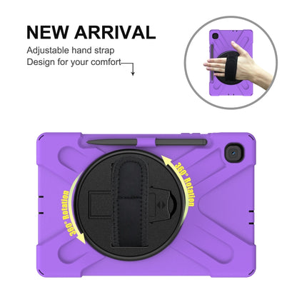 For Samsung Galaxy Tab S6 Lite P610 Shockproof Colorful Silicone + PC Protective Case with Holder & Shoulder Strap & Hand Strap & Pen Slot(Purple) - Tab S6 Lite P610 / P615 by buy2fix | Online Shopping UK | buy2fix