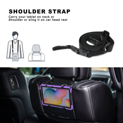 For Samsung Galaxy Tab S6 Lite P610 Shockproof Colorful Silicone + PC Protective Case with Holder & Shoulder Strap & Hand Strap & Pen Slot(Purple) - Tab S6 Lite P610 / P615 by buy2fix | Online Shopping UK | buy2fix