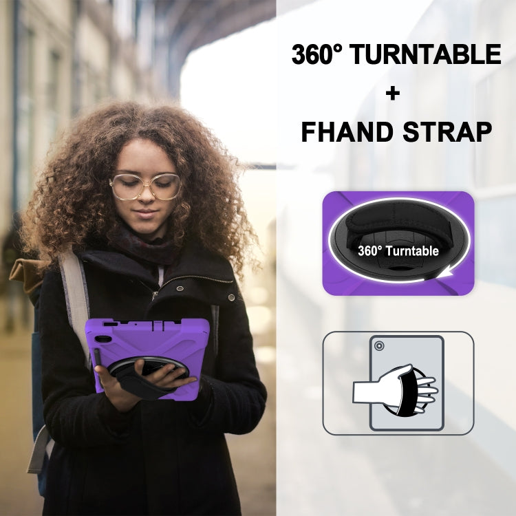 For Samsung Galaxy Tab S6 Lite P610 Shockproof Colorful Silicone + PC Protective Case with Holder & Shoulder Strap & Hand Strap & Pen Slot(Purple) - Tab S6 Lite P610 / P615 by buy2fix | Online Shopping UK | buy2fix